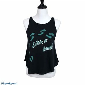 Wildfox ‘Life’s a Beach’ graphic trapeze black tank